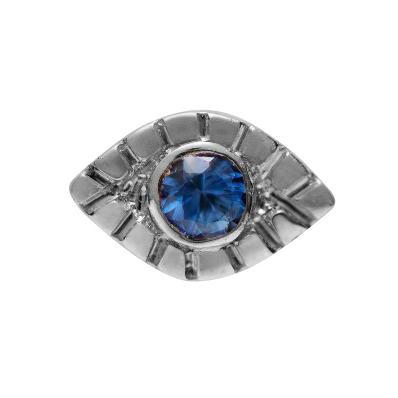 Evil Eye With Sapphire White Gold Tooth Gem